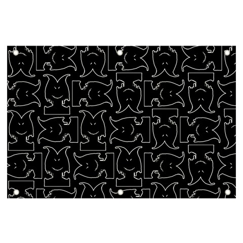 Enigmatic Demon Black and White Pattern Banner and Sign 6  x 4  from ArtsNow.com Front