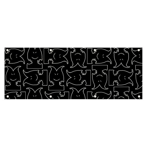 Enigmatic Demon Black and White Pattern Banner and Sign 8  x 3  from ArtsNow.com Front