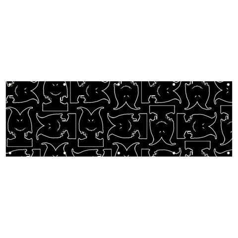 Enigmatic Demon Black and White Pattern Banner and Sign 12  x 4  from ArtsNow.com Front