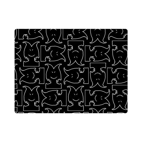 Enigmatic Demon Black and White Pattern Premium Plush Fleece Blanket (Mini) from ArtsNow.com 35 x27  Blanket Front