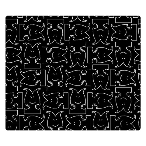 Enigmatic Demon Black and White Pattern Premium Plush Fleece Blanket (Small) from ArtsNow.com 50 x40  Blanket Front