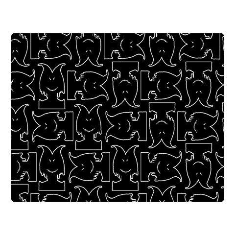 Enigmatic Demon Black and White Pattern Premium Plush Fleece Blanket (Large) from ArtsNow.com 80 x60  Blanket Front