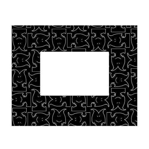 Enigmatic Demon Black and White Pattern White Tabletop Photo Frame 4 x6  from ArtsNow.com Front