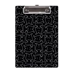 Enigmatic Demon Black and White Pattern A5 Acrylic Clipboard from ArtsNow.com Front