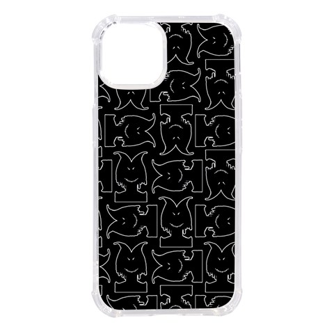 Enigmatic Demon Black and White Pattern iPhone 14 TPU UV Print Case from ArtsNow.com Front