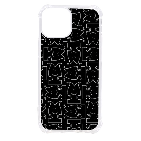 Enigmatic Demon Black and White Pattern iPhone 13 mini TPU UV Print Case from ArtsNow.com Front