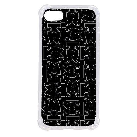 Enigmatic Demon Black and White Pattern iPhone SE from ArtsNow.com Front