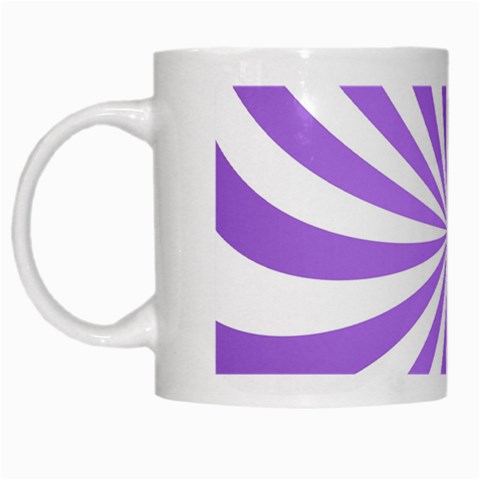 Spiral Vortex Rays Lavender Swirl Purple White Mug from ArtsNow.com Left