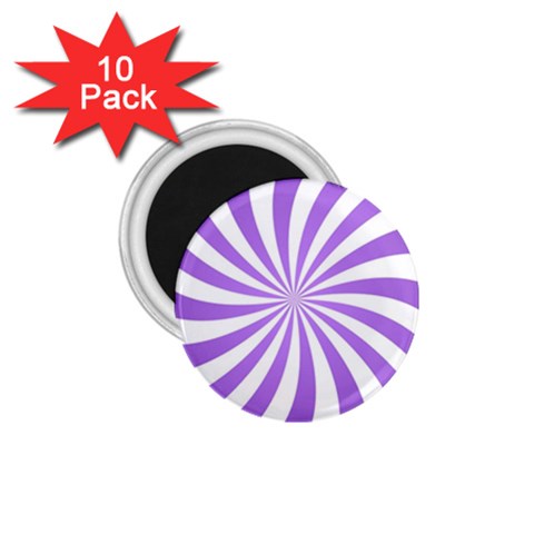 Spiral Vortex Rays Lavender Swirl Purple 1.75  Magnets (10 pack)  from ArtsNow.com Front