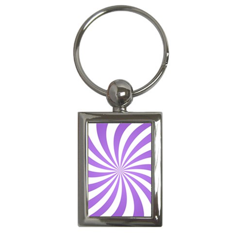 Spiral Vortex Rays Lavender Swirl Purple Key Chain (Rectangle) from ArtsNow.com Front