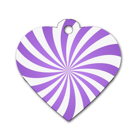 Spiral Vortex Rays Lavender Swirl Purple Dog Tag Heart (Two Sides) from ArtsNow.com Front