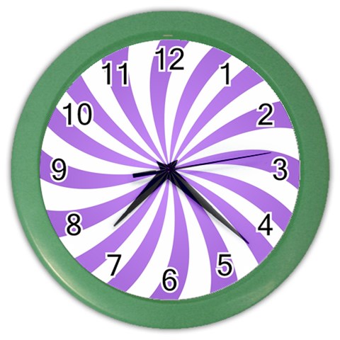 Spiral Vortex Rays Lavender Swirl Purple Color Wall Clock from ArtsNow.com Front