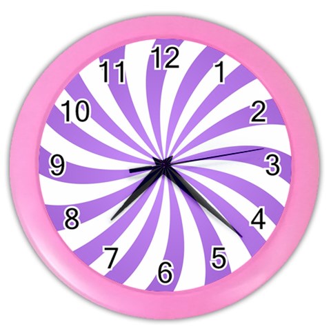 Spiral Vortex Rays Lavender Swirl Purple Color Wall Clock from ArtsNow.com Front