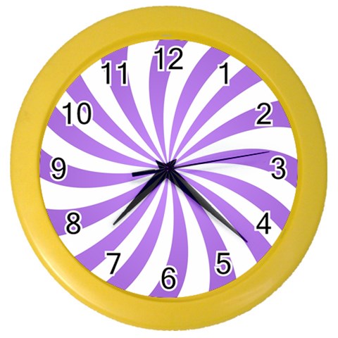 Spiral Vortex Rays Lavender Swirl Purple Color Wall Clock from ArtsNow.com Front