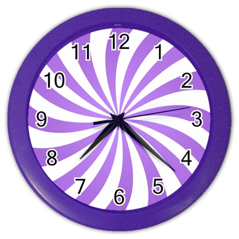 Spiral Vortex Rays Lavender Swirl Purple Color Wall Clock from ArtsNow.com Front