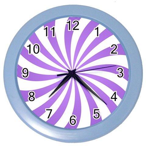 Spiral Vortex Rays Lavender Swirl Purple Color Wall Clock from ArtsNow.com Front