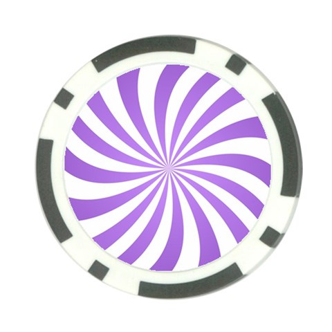 Spiral Vortex Rays Lavender Swirl Purple Poker Chip Card Guard from ArtsNow.com Back