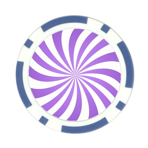 Spiral Vortex Rays Lavender Swirl Purple Poker Chip Card Guard from ArtsNow.com Back