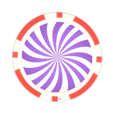 Spiral Vortex Rays Lavender Swirl Purple Poker Chip Card Guard (10 pack) from ArtsNow.com Front