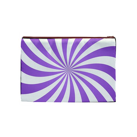 Spiral Vortex Rays Lavender Swirl Purple Cosmetic Bag (Medium) from ArtsNow.com Front