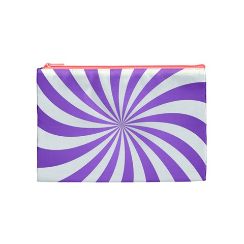 Spiral Vortex Rays Lavender Swirl Purple Cosmetic Bag (Medium) from ArtsNow.com Front