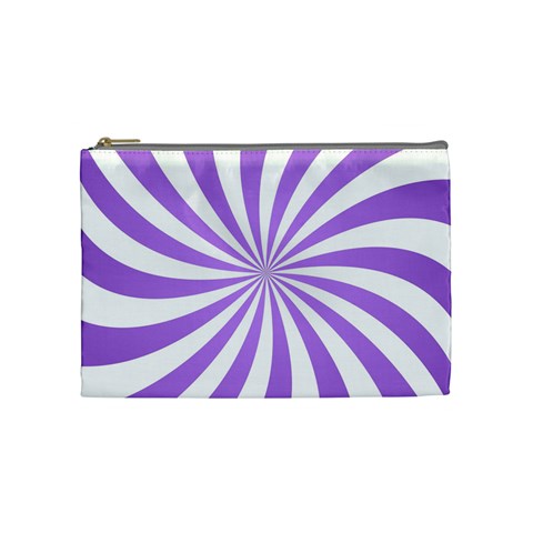 Spiral Vortex Rays Lavender Swirl Purple Cosmetic Bag (Medium) from ArtsNow.com Front