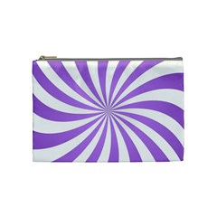 Spiral Vortex Rays Lavender Swirl Purple Cosmetic Bag (Medium) from ArtsNow.com Front