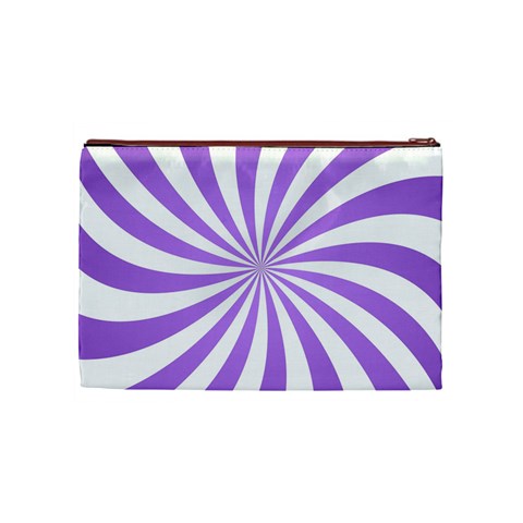 Spiral Vortex Rays Lavender Swirl Purple Cosmetic Bag (Medium) from ArtsNow.com Back