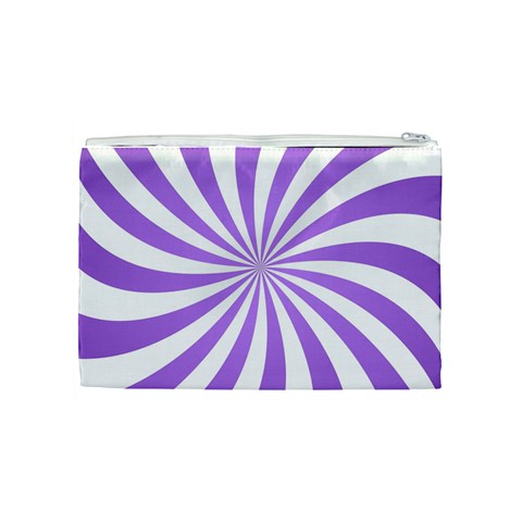 Spiral Vortex Rays Lavender Swirl Purple Cosmetic Bag (Medium) from ArtsNow.com Back