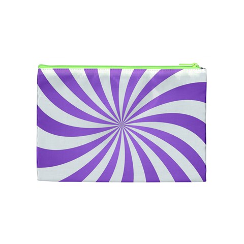 Spiral Vortex Rays Lavender Swirl Purple Cosmetic Bag (Medium) from ArtsNow.com Back