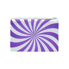 Spiral Vortex Rays Lavender Swirl Purple Cosmetic Bag (Medium) from ArtsNow.com Back