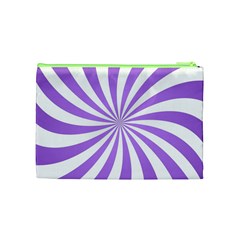 Spiral Vortex Rays Lavender Swirl Purple Cosmetic Bag (Medium) from ArtsNow.com Back