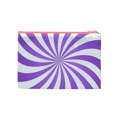 Spiral Vortex Rays Lavender Swirl Purple Cosmetic Bag (Medium) from ArtsNow.com Back