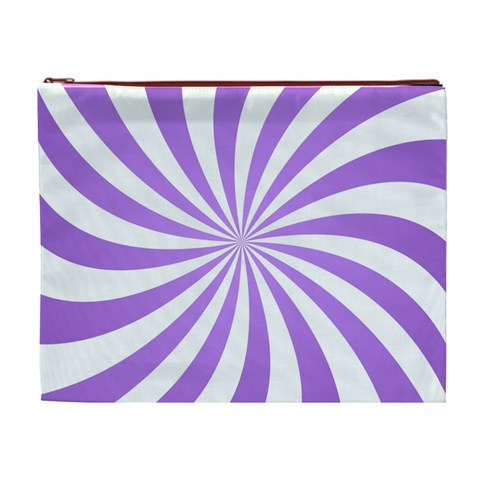 Spiral Vortex Rays Lavender Swirl Purple Cosmetic Bag (XL) from ArtsNow.com Front