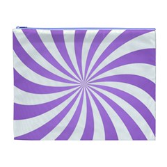 Spiral Vortex Rays Lavender Swirl Purple Cosmetic Bag (XL) from ArtsNow.com Front