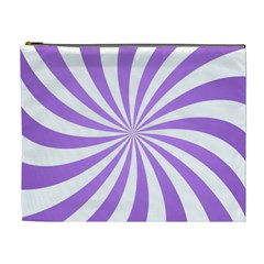 Spiral Vortex Rays Lavender Swirl Purple Cosmetic Bag (XL) from ArtsNow.com Front