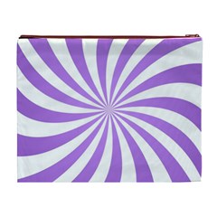 Spiral Vortex Rays Lavender Swirl Purple Cosmetic Bag (XL) from ArtsNow.com Back