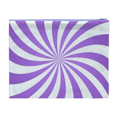 Spiral Vortex Rays Lavender Swirl Purple Cosmetic Bag (XL) from ArtsNow.com Back