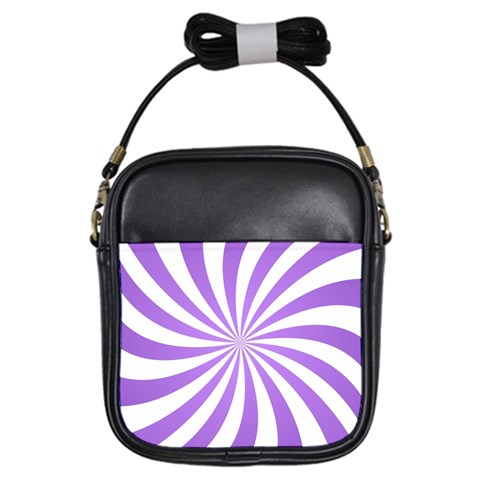 Spiral Vortex Rays Lavender Swirl Purple Girls Sling Bag from ArtsNow.com Front