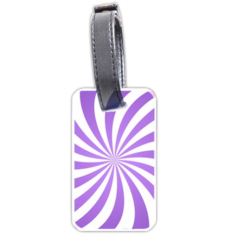 Spiral Vortex Rays Lavender Swirl Purple Luggage Tag (one side) from ArtsNow.com Front