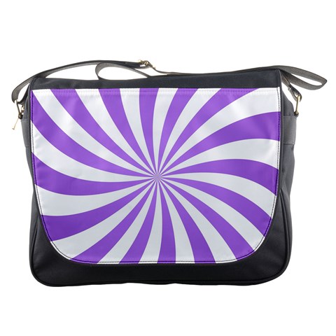 Spiral Vortex Rays Lavender Swirl Purple Messenger Bag from ArtsNow.com Front