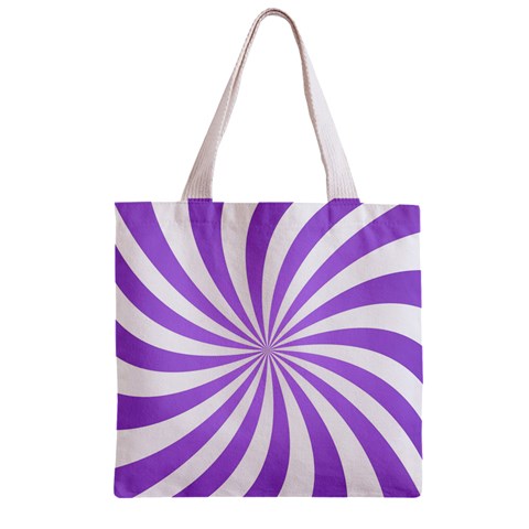 Spiral Vortex Rays Lavender Swirl Purple Zipper Grocery Tote Bag from ArtsNow.com Front