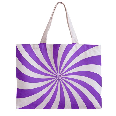 Spiral Vortex Rays Lavender Swirl Purple Zipper Mini Tote Bag from ArtsNow.com Back