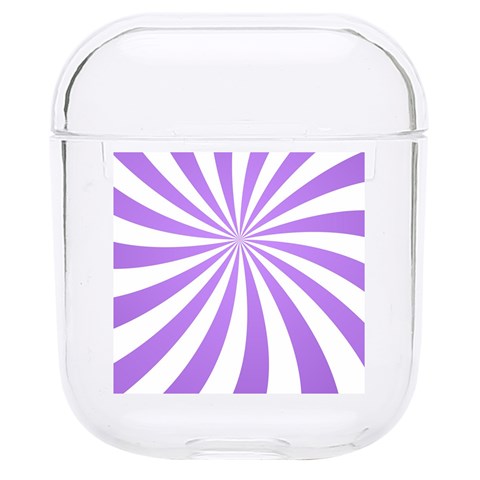 Spiral Vortex Rays Lavender Swirl Purple Hard PC AirPods 1/2 Case from ArtsNow.com Front