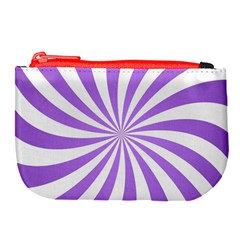 Spiral Vortex Rays Lavender Swirl Purple Large Coin Purse from ArtsNow.com Front