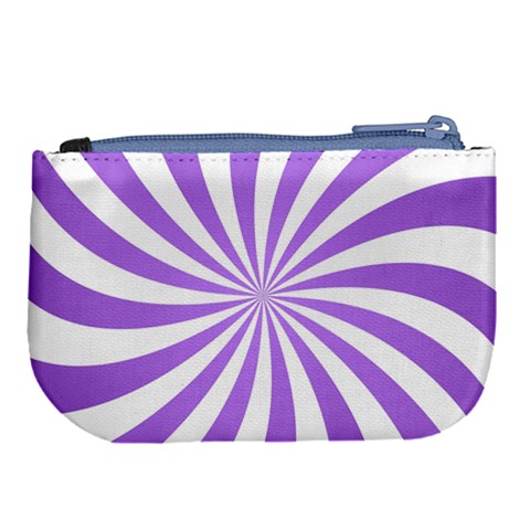 Spiral Vortex Rays Lavender Swirl Purple Large Coin Purse from ArtsNow.com Back