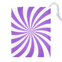 Spiral Vortex Rays Lavender Swirl Purple Drawstring Pouch (4XL) from ArtsNow.com Front