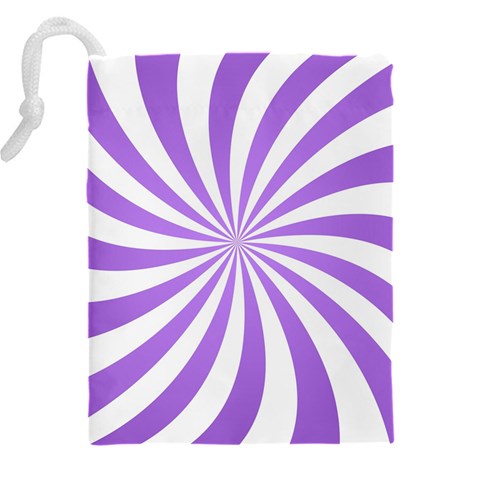 Spiral Vortex Rays Lavender Swirl Purple Drawstring Pouch (4XL) from ArtsNow.com Back