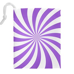 Spiral Vortex Rays Lavender Swirl Purple Drawstring Pouch (4XL) from ArtsNow.com Back