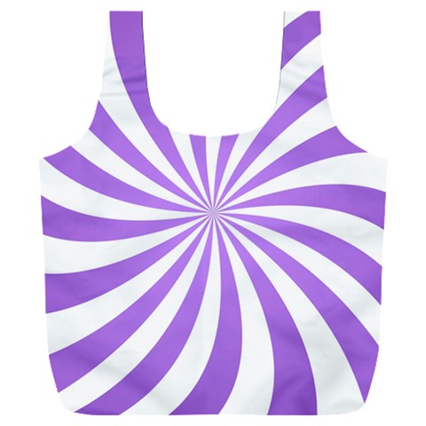 Spiral Vortex Rays Lavender Swirl Purple Full Print Recycle Bag (XXL) from ArtsNow.com Back